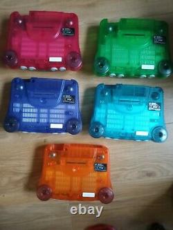 5 Funtastic Nintendo N64's Red, Purple, Green, Orange And Blue Good Condition