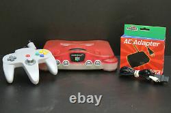Authentic Refurbished Nintendo 64 (N64) (Clear Red/Clear) with1 New Controller