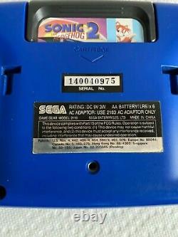 Blue Sega Game Gear Console + 1 Games good conditions /tested on dc battery