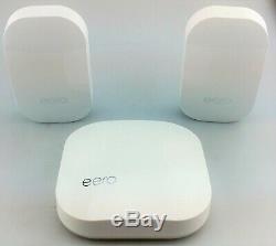 EERO M010301 Home WiFi System 1 Base and 2 Beacons 2nd Gen Good Shape
