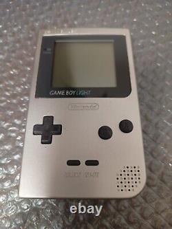Gameboy Light SILVER Console GBL Japan GOOD CONDITION FULLY WORKING