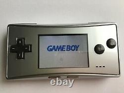 Gameboy Micro console silver Nintendo Japan very good condition Boxed GBM-03