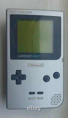 Gameboy light Silver MGB-101 + tetris good condition