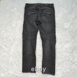 Good Condition Balmain denim pants biker pants jeans jeans bellows belt