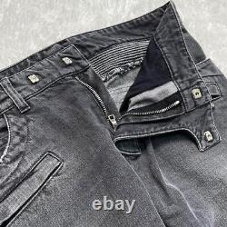 Good Condition Balmain denim pants biker pants jeans jeans bellows belt