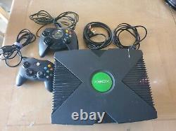 Good condition Original XBOX Console Bundle with two Xbox controllers and Cords