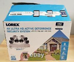 Lorex 4K 6 Camera 8 Channel Active Deterrence Security System 2TB DVR Good Shape