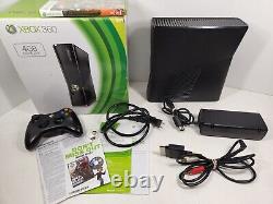 Microsoft Xbox 360 Slim Black 4GB Console In Box Complete Used Good Condition