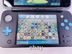 New Nintendo 2DS XL Console (Black & Turquoise) GOOD CONDITION Charge & Case