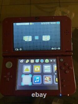 New Nintendo 3DS XL Red System with AC Adapter! Good Shape with Top IPS Screen