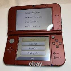New nintendo 3ds xl red handheld game console very good condition screen protect