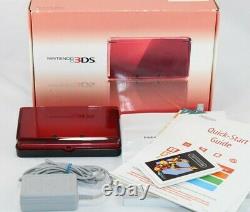 Nintendo 3DS Console Flame Red CIB with Zelda Four Swords, Good Condition