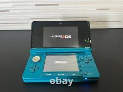 Nintendo 3DS Console withBox Aqua Blue NTSC-J Japan model good Condition