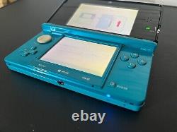 Nintendo 3DS Console withBox Aqua Blue NTSC-J Japan model good Condition