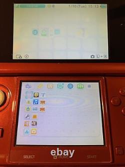 Nintendo 3DS Flame Red Console Good Condition! Tested -with Stylus Only- USA