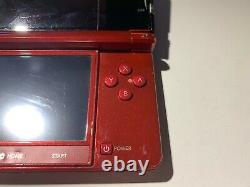 Nintendo 3DS Flame Red With 8GB SD Card Charger Stylus Tested Good Condition