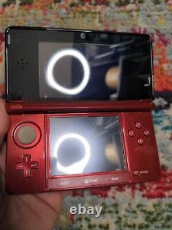 Nintendo 3DS Handheld System Flame Red Works In Very Good Condition