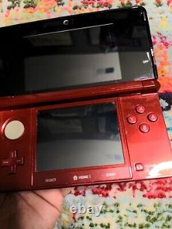 Nintendo 3DS Handheld System Flame Red Works In Very Good Condition