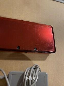 Nintendo 3DS Handheld System Flame Red with Charger & Pen (Good Condition)