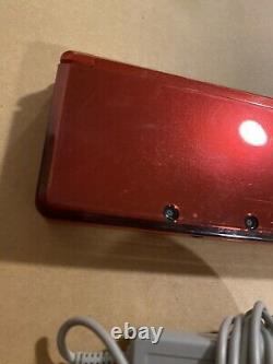 Nintendo 3DS Handheld System Flame Red with Charger & Pen (Good Condition)