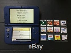 Nintendo 3DS XL Console Blue +USB Charger +12 Games Good Condition