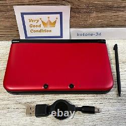 Nintendo 3DS XL LL Red Black Console Used Very Good Condition Japanese model
