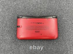 Nintendo 3DS XL Red/Black Stylus Charger 64GB SD Card Tested Very Good Condition