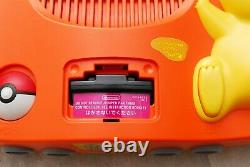 Nintendo 64 Console Pikachu Orange Yellow Limited Edition N64 Good condition JP