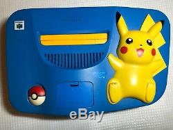 Nintendo 64 Console Pokemon Pikachu Blue Very Good Condition Serial Matching