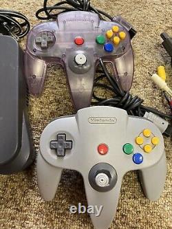 Nintendo 64 Console (USA, Black, N64, Good Condition) 2 Controllers All Cords