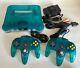 Nintendo 64 N64 Console 2 Controller Ice Blue Tested Working Very Good Condition
