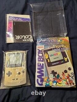 Nintendo GameBoy Color Console Gold/Silver Pokémon-With BOX CIB Good Condition