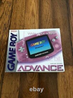 Nintendo Gameboy Advance AGB-001 with Box Wide Screen Very Good Condition Fuchsia