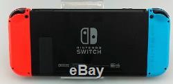 Nintendo Switch 32GB Gray Console Neon Red / Neon Blue Joy Con Good Shape