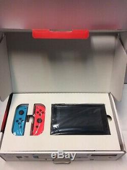 Nintendo Switch 32gb Console Bundle. Neon Red/blue Joy-cons. Good Condition #1034