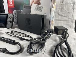 Nintendo Switch HAC-001 Console Gray Joy-Cons + 2 Games, Orig Box Bundle VGC