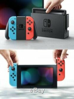 Nintendo Switch Neon Blue Red Joy-Con Video Game Used good condition