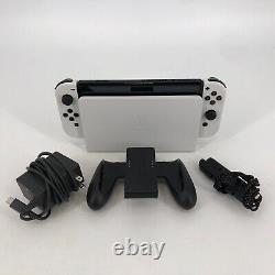 Nintendo Switch OLED 64GB White Good Condition with Dock + Power Cable + Grips