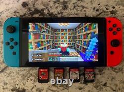 Nintendo Switch V2 32GB Bundle With 4 Games And Accessories, Very Good Condition