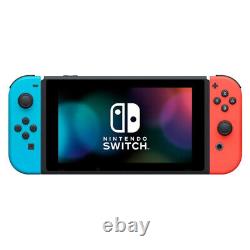 Nintendo Switch V2 32GB Neon Blue / Neon Red Console Good Condition