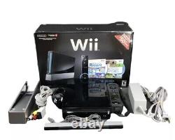 Nintendo Wii Black Console In Box RVL-001 No Games Good Condition Tested Working