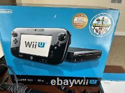 Nintendo Wii U 32GB Console Deluxe Set Black Complete Good Condition