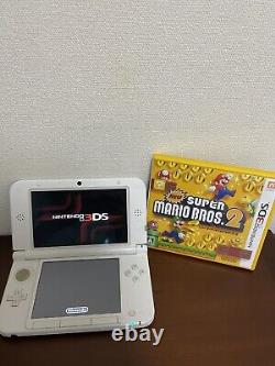 Nintendo3DS LL XL with MarioBros 2 mint& white used good condition Japan