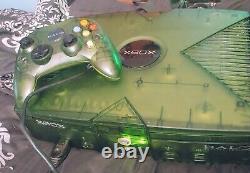 Original Microsoft Xbox Console Halo Special Edition Green Good Condition