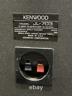 Pair VINTAGE KENWOOD 3WAY SPEAKERS SYSTEM MODEL JL-703 Very Good Condition Works