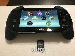 PlayStation PS Vita Slim 2001 Black 3.73 FW Good Condition Uncharted And Grip