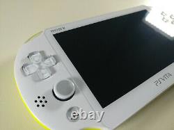 PlayStation PS Vita Slim LCD 2000 White Lime Green 3.60 3.65 Very Good Condition