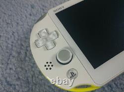 PlayStation PS Vita Slim LCD 2000 White Lime Yellow 3.60 FW Good Condition 256GB