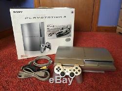 RARE GOOD CONDITION Silver PlayStation 3 CECHL00 80GB BOX AND CABLES INCLUDED