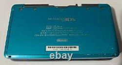 Region Free Unlocked! Aqua Blue Nintendo 3DS Good Condition! 64GB SD Card
